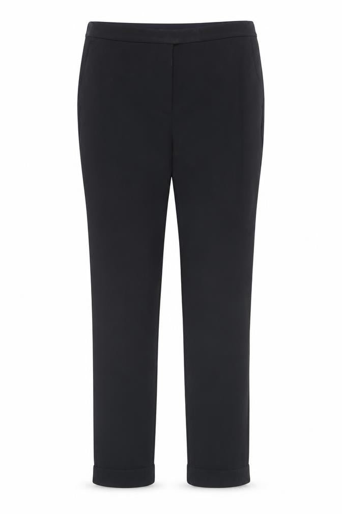 Front view of Marks & Spencer Women Black Slim Ankle Trousers, size 12, Regular