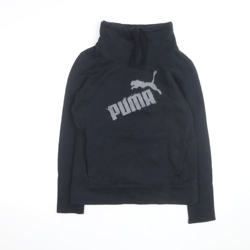 Puma Men's Black XS Pullover Sweatshirt High Neck Graphic Fleece