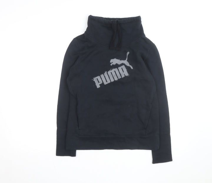 Puma Men's Black XS Pullover Sweatshirt High Neck Graphic Fleece