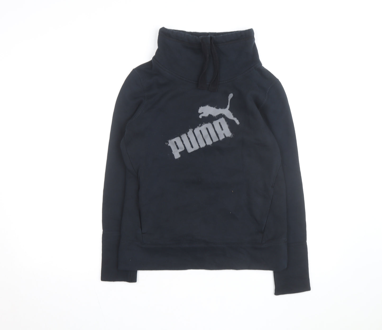 Puma Men's Black XS Pullover Sweatshirt High Neck Graphic Fleece