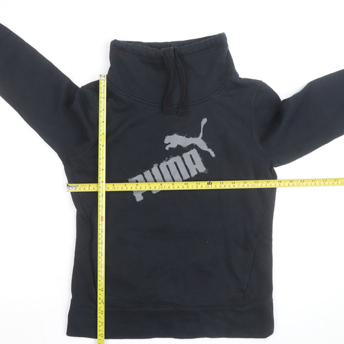 Puma Men's Black XS Pullover Sweatshirt High Neck Graphic Fleece
