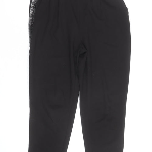 Oasis Women Black Size 8 Tapered Sequin Trim Trousers