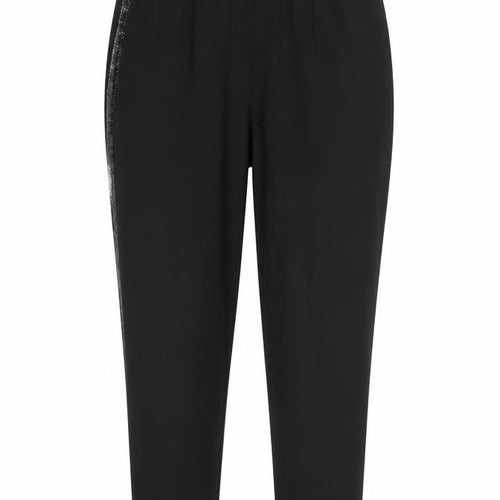 Oasis Women Black Size 8 Tapered Sequin Trim Trousers