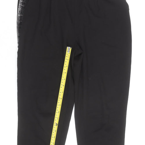 Oasis Women Black Size 8 Tapered Sequin Trim Trousers