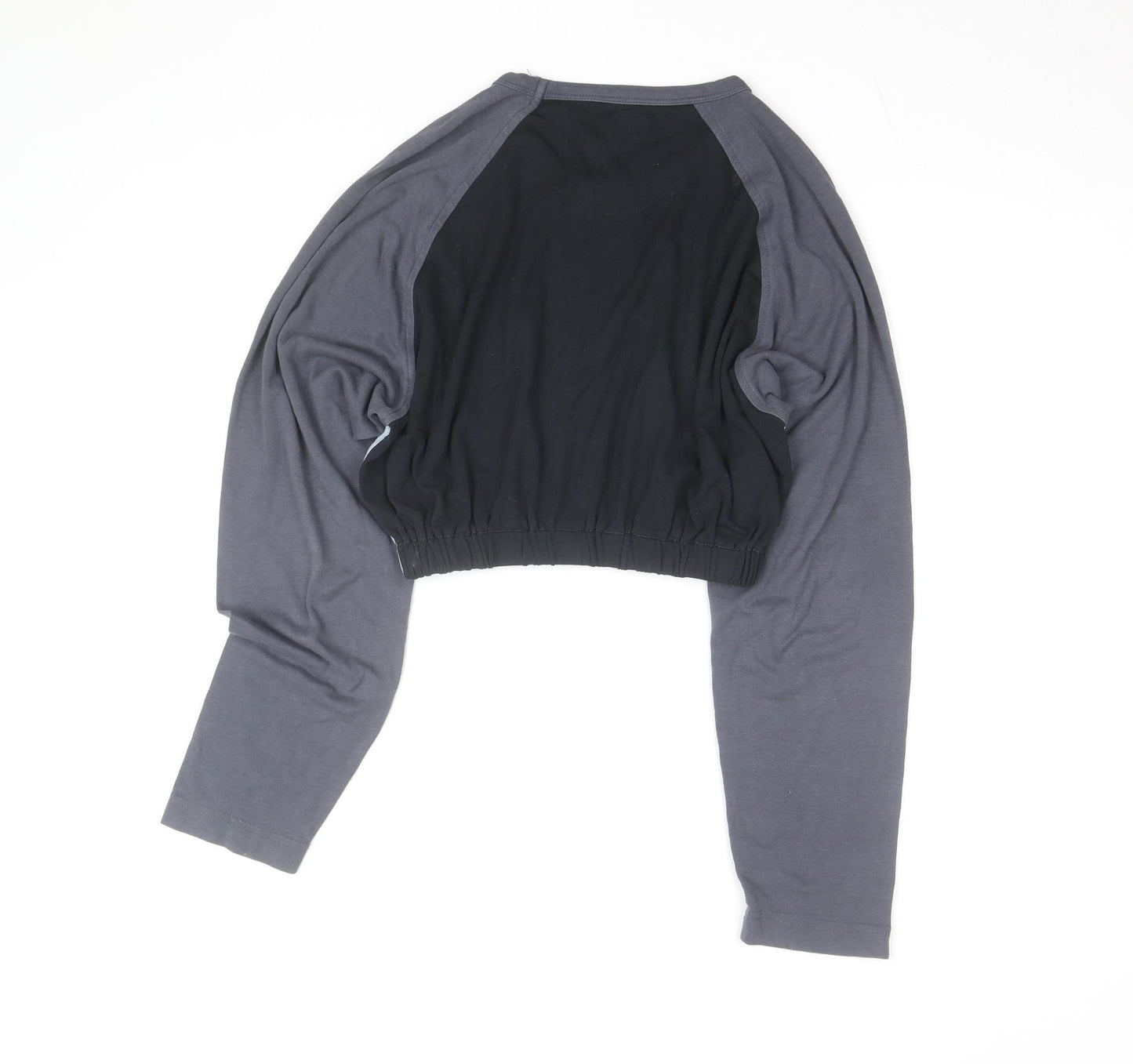 Ted Baker Women's Grey Colourblock Cropped Long Sleeve Top Size 14