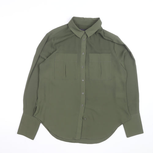 Marks and Spencer Women Green Size 10 Polyester Shirt