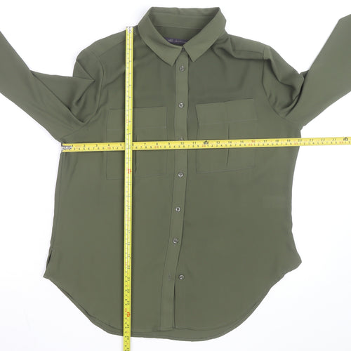 Marks and Spencer Women Green Size 10 Polyester Shirt