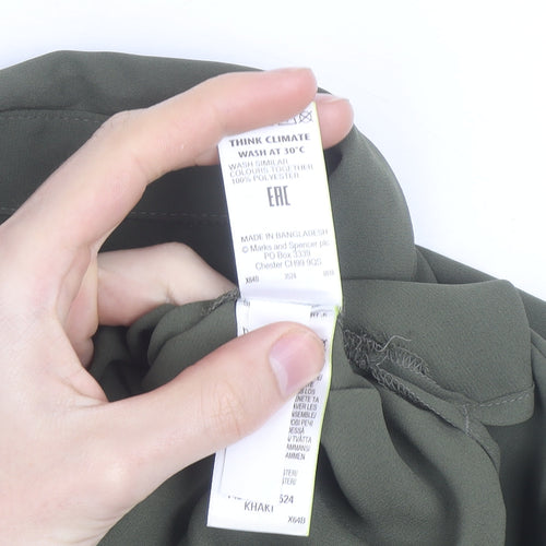 Marks and Spencer Women Green Size 10 Polyester Shirt