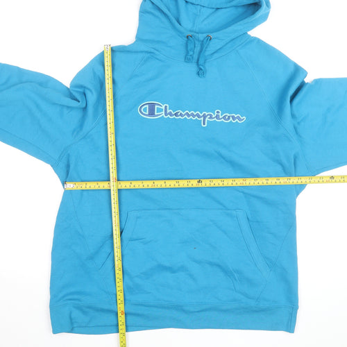 Champion Men’s Blue Pullover Hoodie 2XL Logo Fleece Sweatshirt