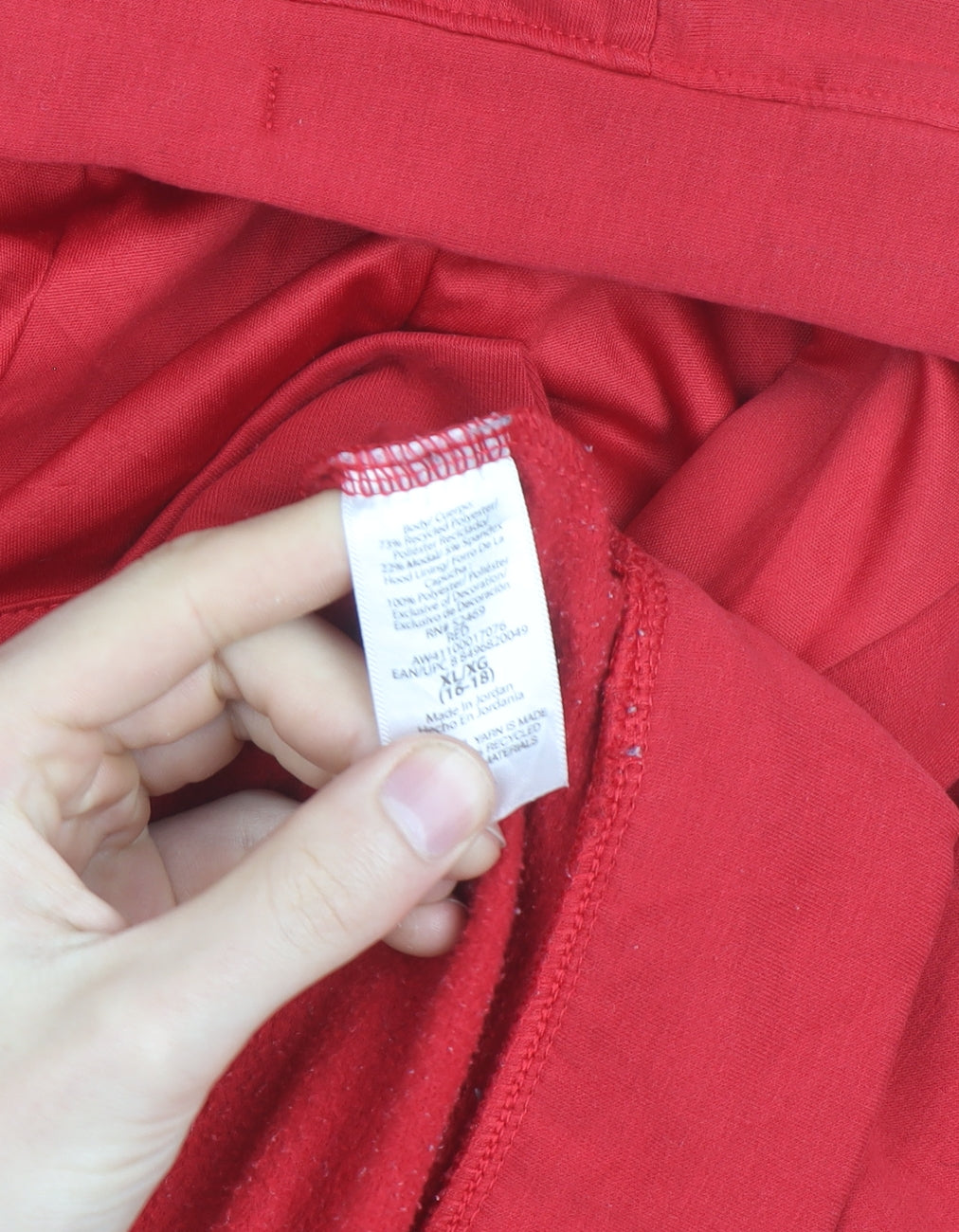 Athletic Works Men's Red Pullover Hoodie XL Fleece Cotton Blend