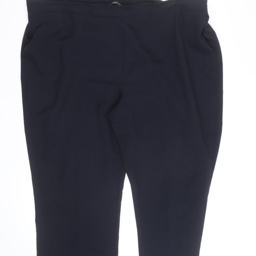 Bonmarché Women's Black Size 22 Straight Leg Easy Care Trousers