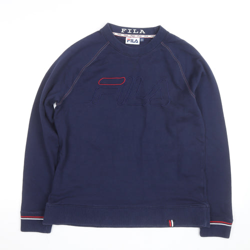 FILA Men's Blue Logo Crew Neck Pullover Sweatshirt Size M
