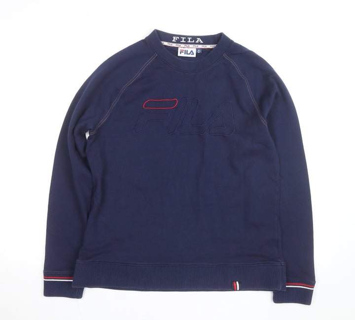 FILA Men's Blue Logo Crew Neck Pullover Sweatshirt Size M