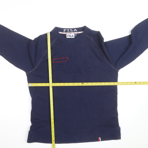 FILA Men's Blue Logo Crew Neck Pullover Sweatshirt Size M