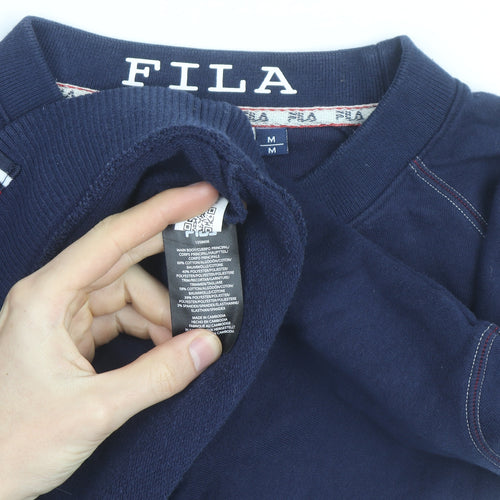 FILA Men's Blue Logo Crew Neck Pullover Sweatshirt Size M