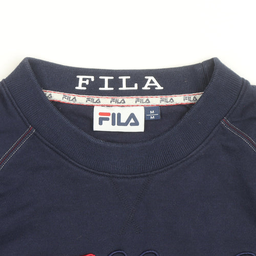 FILA Men's Blue Logo Crew Neck Pullover Sweatshirt Size M