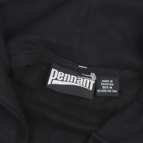 Pennant Men's Black M Pullover Hoodie with Red Lace Detail