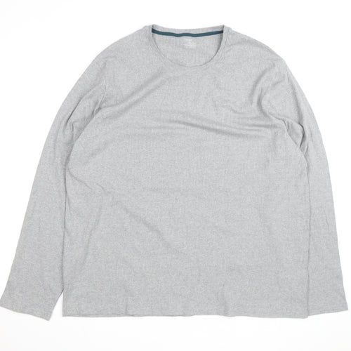 Marks and Spencer Men's Grey 2XL Long Sleeve Pyjama Top