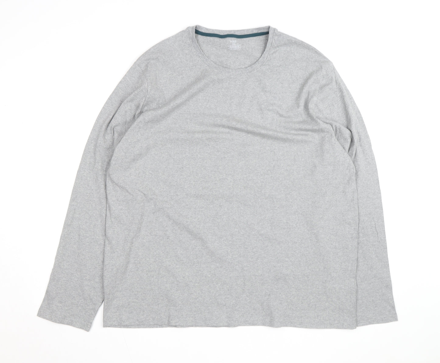 Marks and Spencer Men's Grey 2XL Long Sleeve Pyjama Top