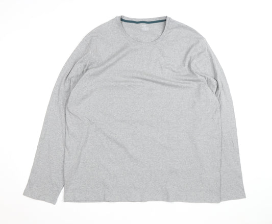 Marks and Spencer Men's Grey 2XL Long Sleeve Pyjama Top