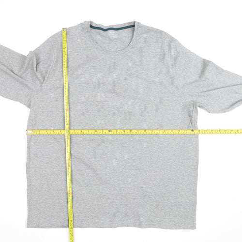 Marks and Spencer Men's Grey 2XL Long Sleeve Pyjama Top
