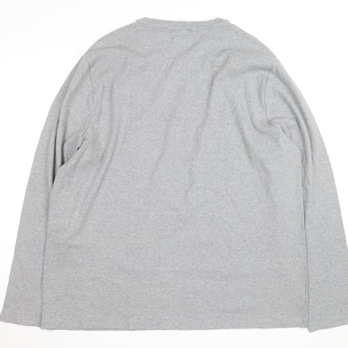 Marks and Spencer Men's Grey 2XL Long Sleeve Pyjama Top
