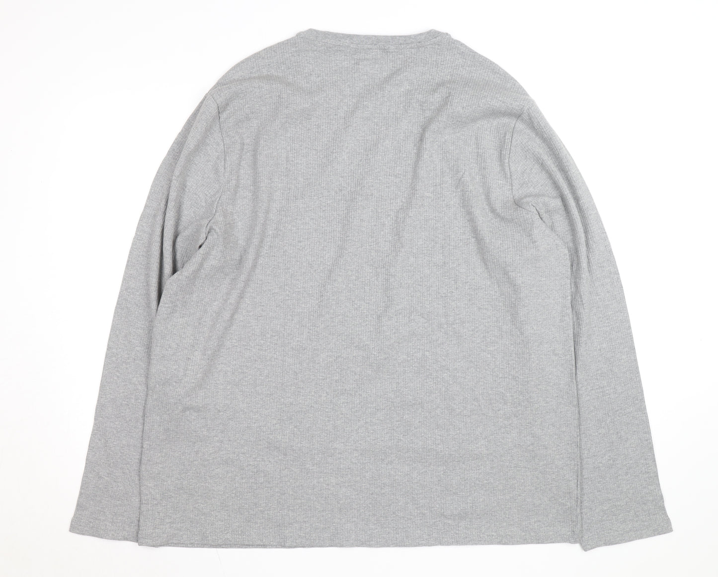 Marks and Spencer Men's Grey 2XL Long Sleeve Pyjama Top