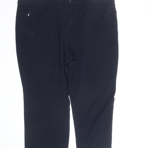 Marks and Spencer Women's Navy Plus Size 22 Stretch Trousers