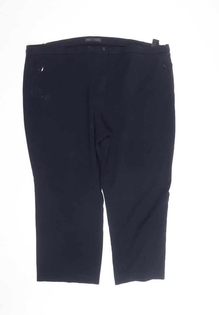 Marks and Spencer Women's Navy Plus Size 22 Stretch Trousers