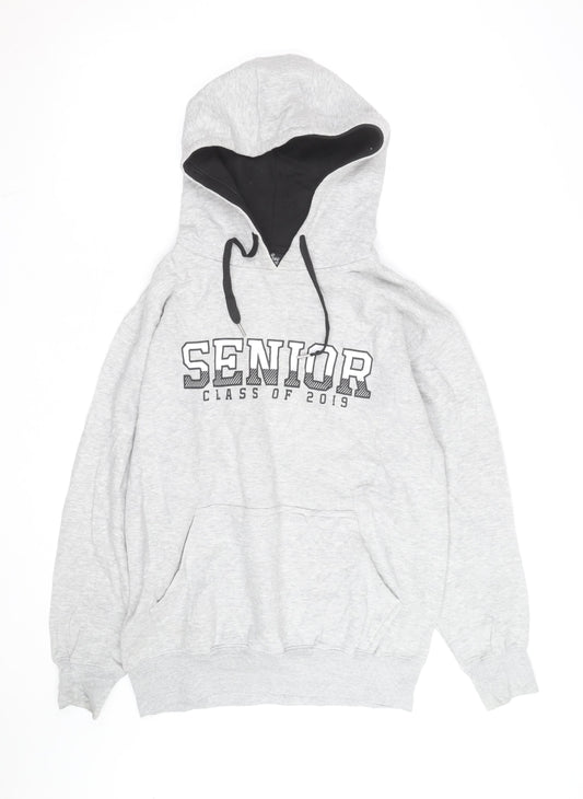 Team Clothing Men's Grey Pullover Hoodie Small - Senior Class of 2019 Graphic Print