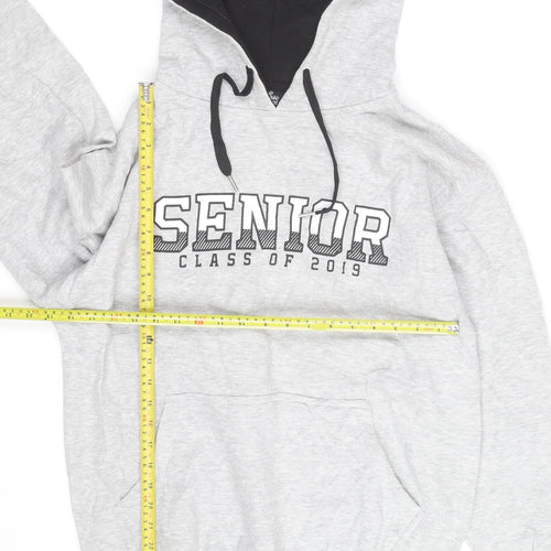 Team Clothing Men's Grey Pullover Hoodie Small - Senior Class of 2019 Graphic Print