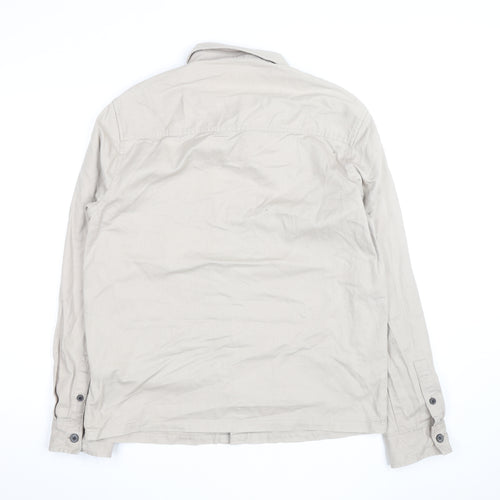Burton Menswear London Men’s Beige Cotton Twill Button-Up Shirt L