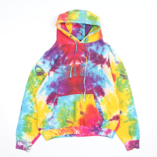 Gogo Mens Multicoloured Tie Dye Pullover Hoodie S Relaxed Fit