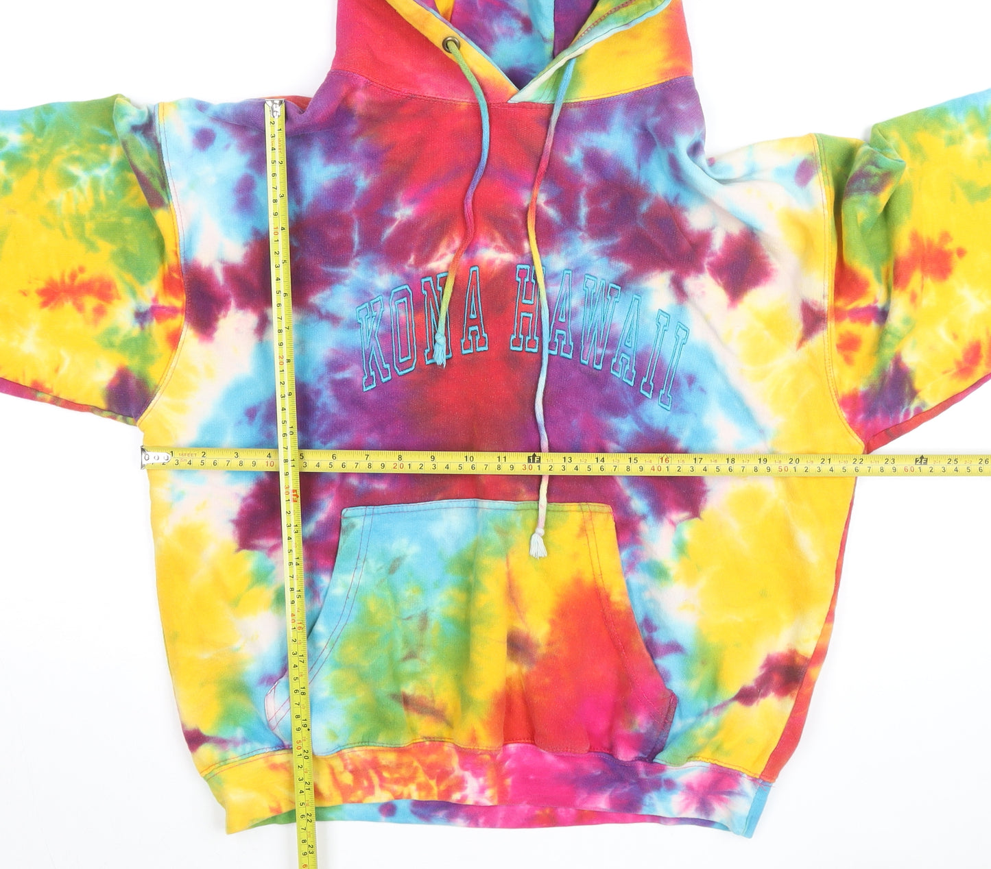 Gogo Mens Multicoloured Tie Dye Pullover Hoodie S Relaxed Fit