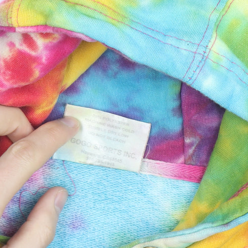 Gogo Mens Multicoloured Tie Dye Pullover Hoodie S Relaxed Fit