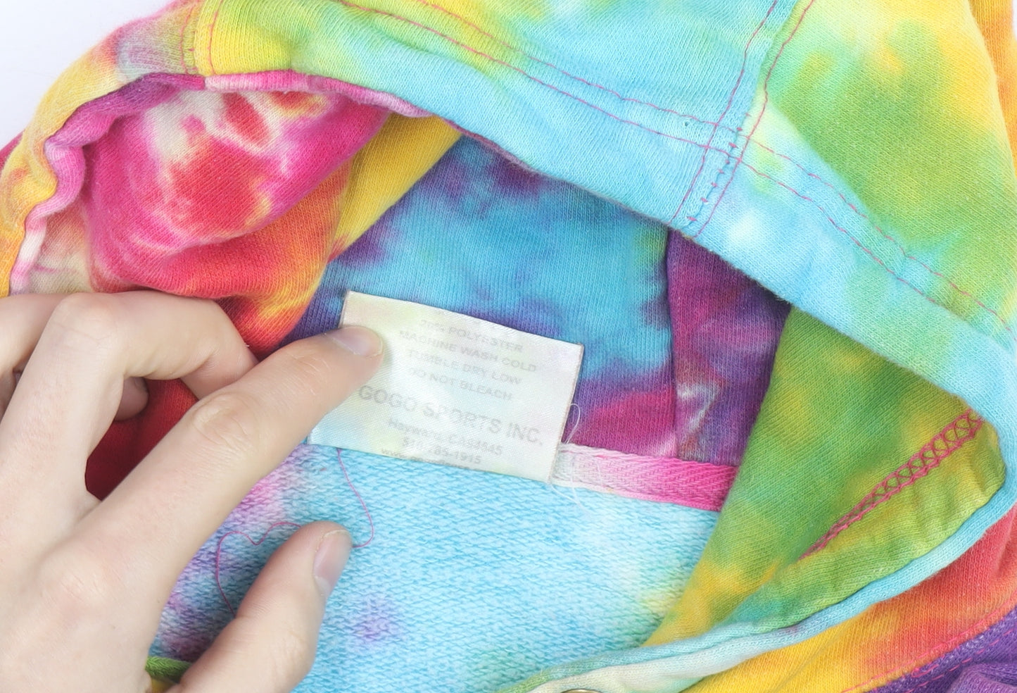 Gogo Mens Multicoloured Tie Dye Pullover Hoodie S Relaxed Fit