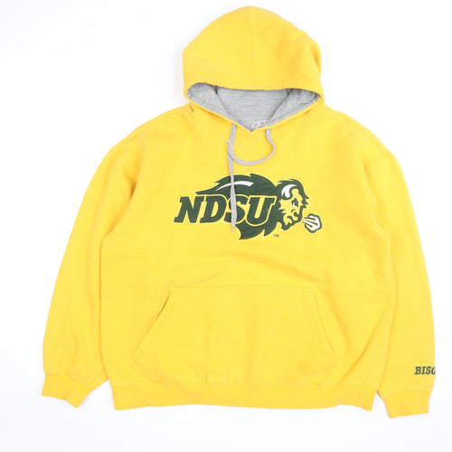 G2 Chill Gear Men's Yellow XL Pullover Hoodie NDSU Bison Graphic