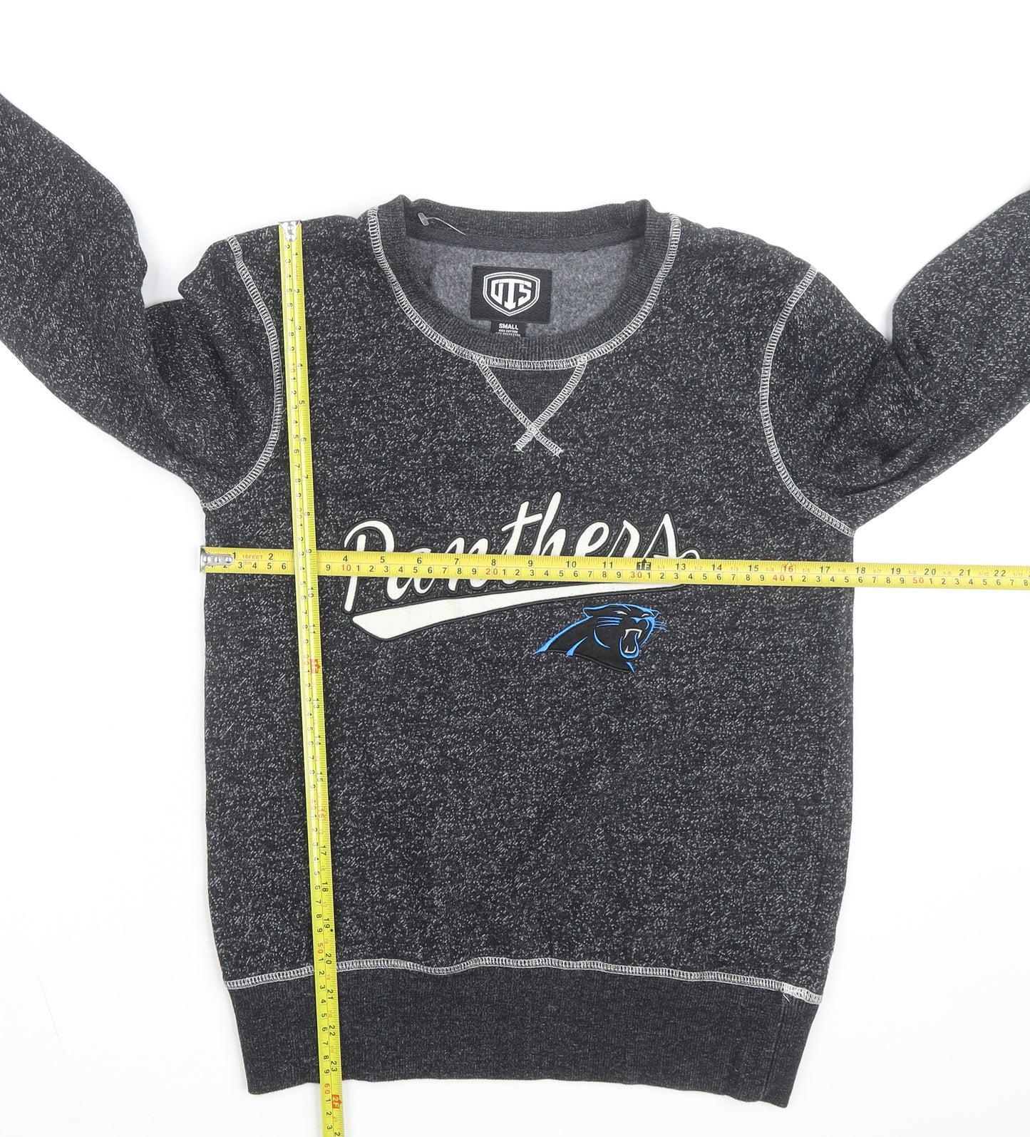 OTS Men's Grey Panthers Graphic Crew Neck Sweatshirt Size S