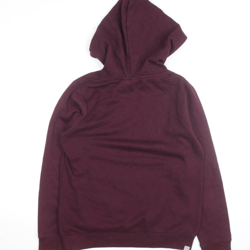 Bench Men's Purple Pullover Hoodie M Regular Fit Logo Fleece