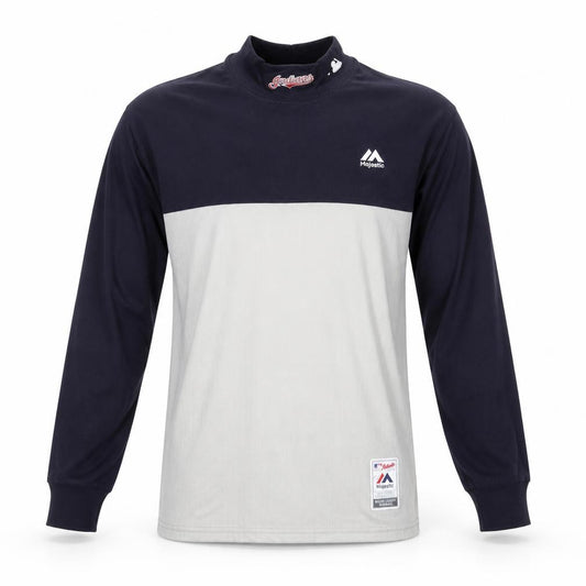 Majestic Men's Blue Long Sleeve Baseball Pullover Top L