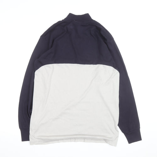Majestic Men's Blue Long Sleeve Baseball Pullover Top L