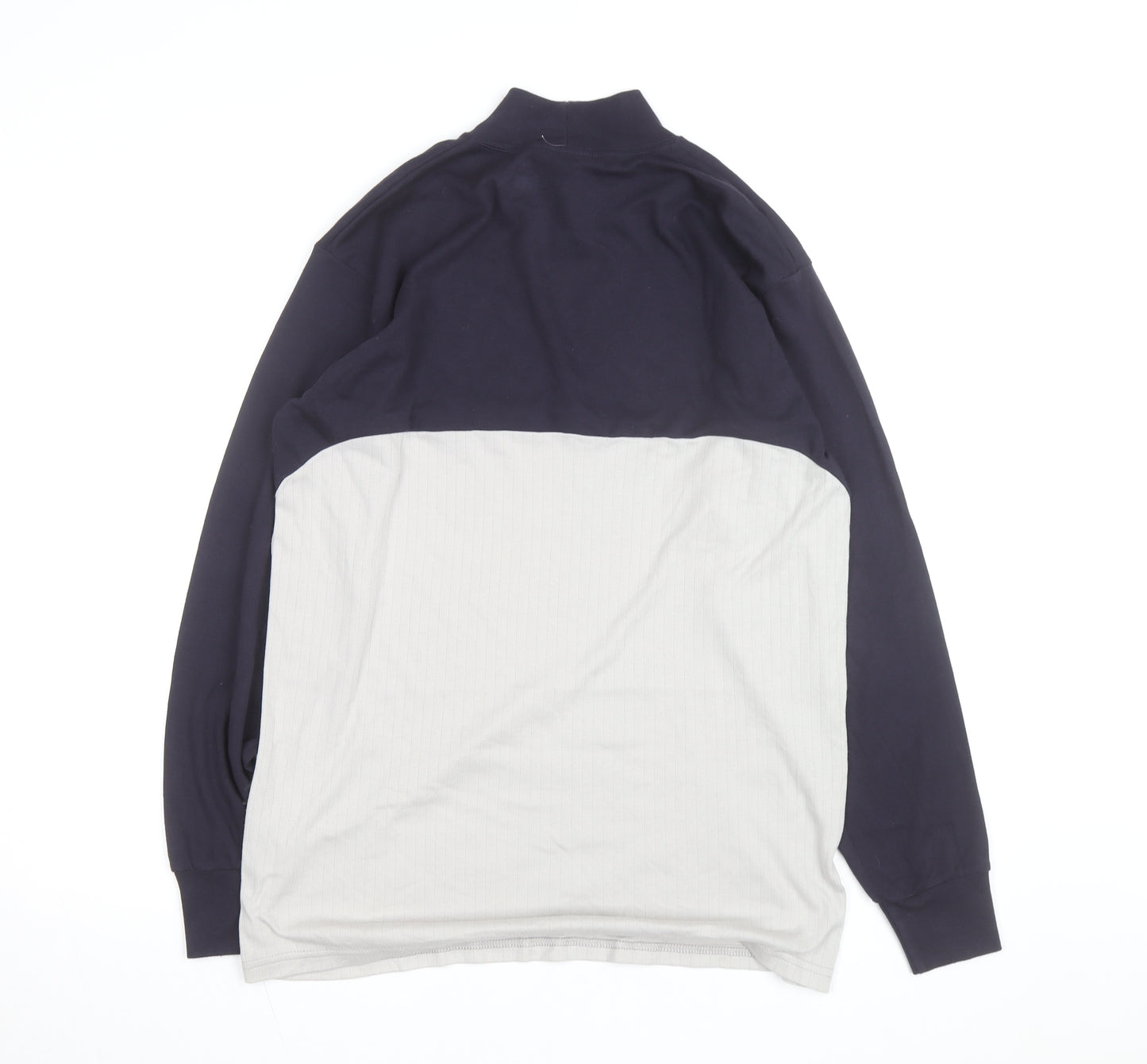 Majestic Men's Blue Long Sleeve Baseball Pullover Top L