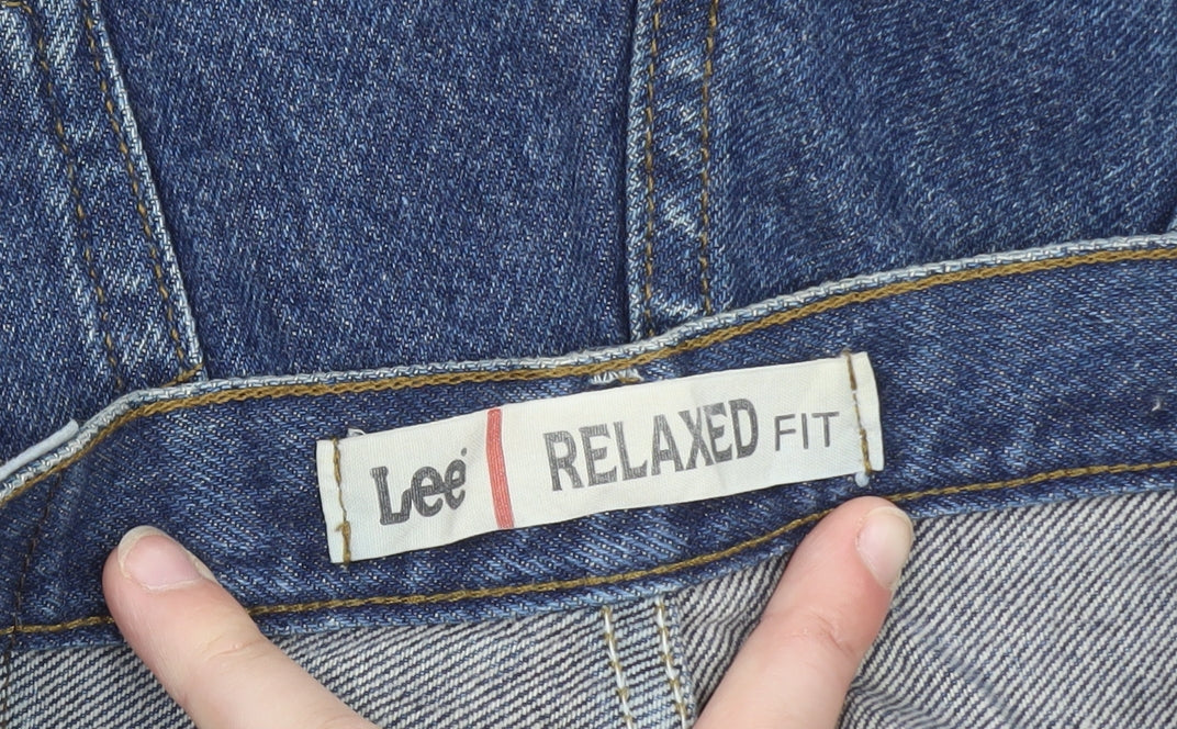 Lee Mens Blue Denim Relaxed Fit Cargo Shorts 32 Regular Cotton