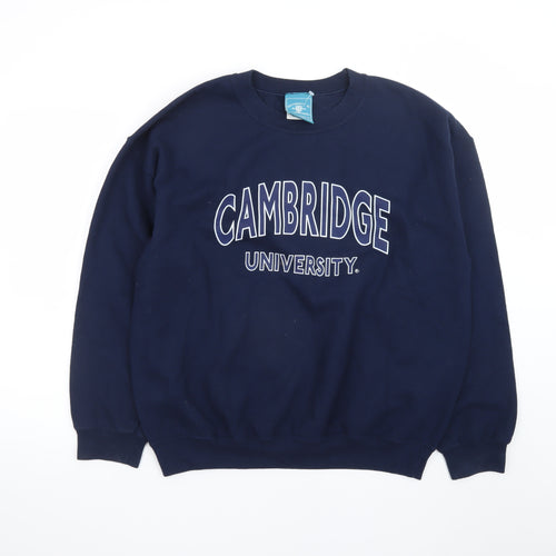 Cambridge University Navy Blue Women's L Sweatshirt Cotton Blend