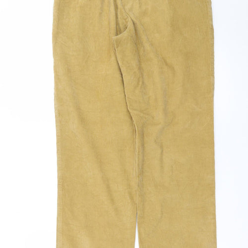 Marks and Spencer Men's Beige Corduroy Pleated Trousers 32W 31L