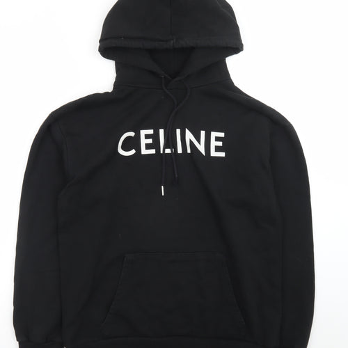 Celine Men's Black Medium Pullover Hoodie Cotton Made In Italy