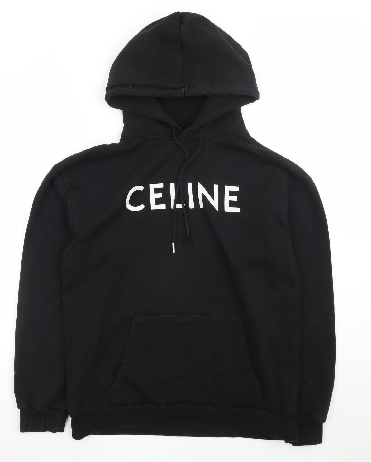 Celine Men's Black Medium Pullover Hoodie Cotton Made In Italy