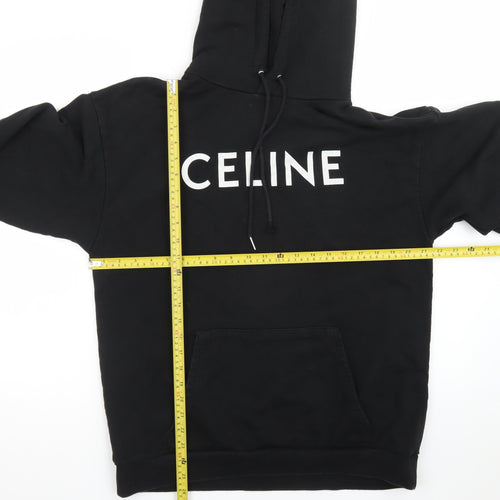 Celine Men's Black Medium Pullover Hoodie Cotton Made In Italy