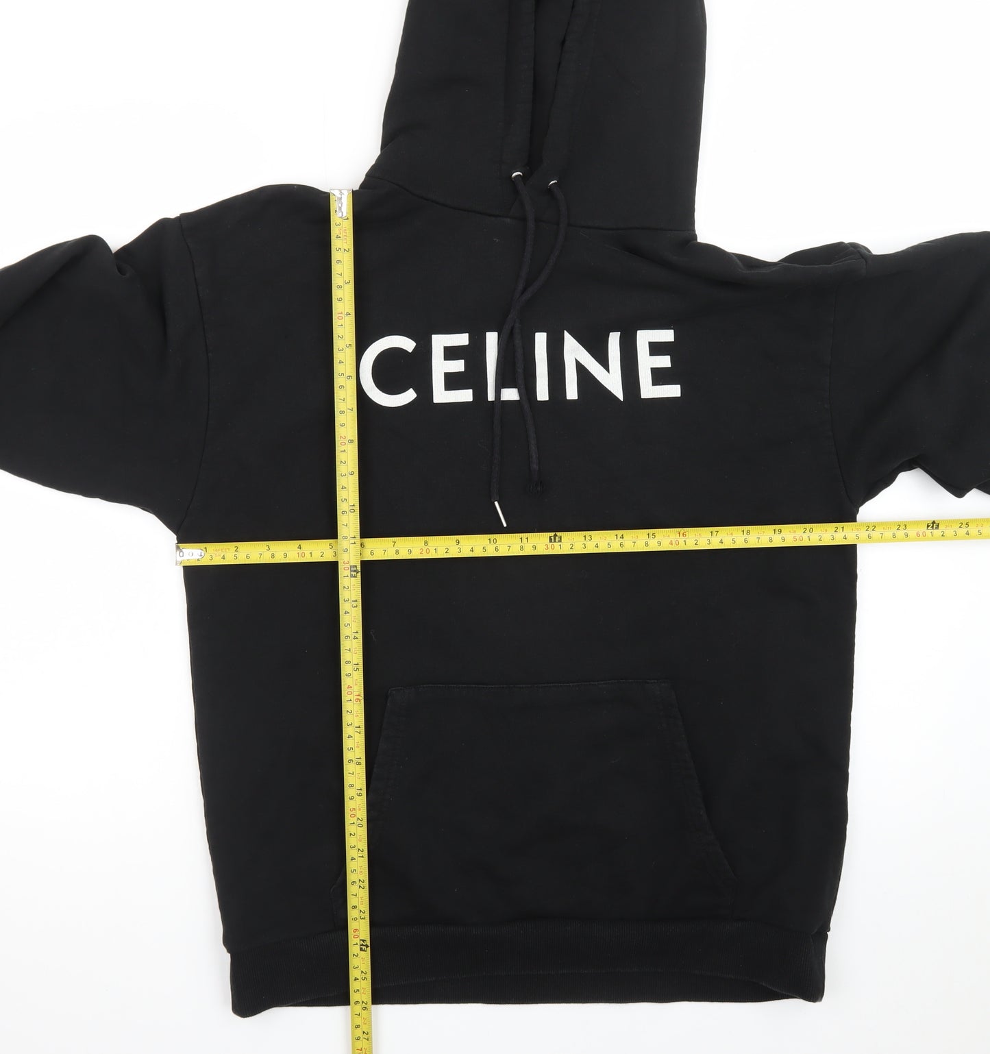 Celine Men's Black Medium Pullover Hoodie Cotton Made In Italy