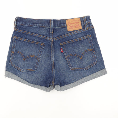 Levi's Women's Blue Denim High Rise Hot Pants Shorts W28 UK 10